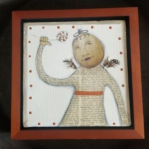 Original Art Canvas Frame Collage Decor